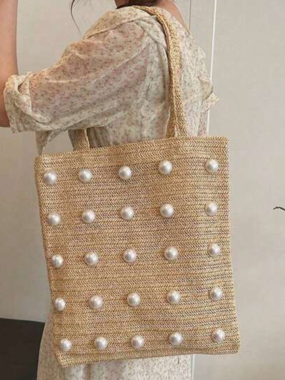 🆕 Pearl Straw Woven Tote Bags